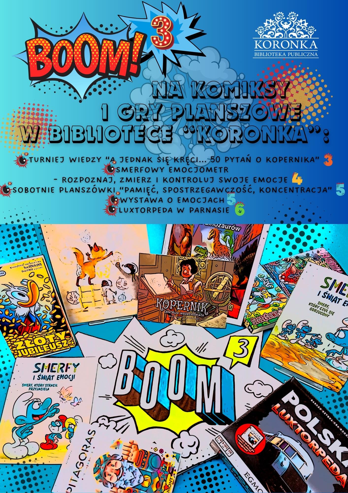 #BOOM3 na komiksy i gry planszowe w Bibliotece 