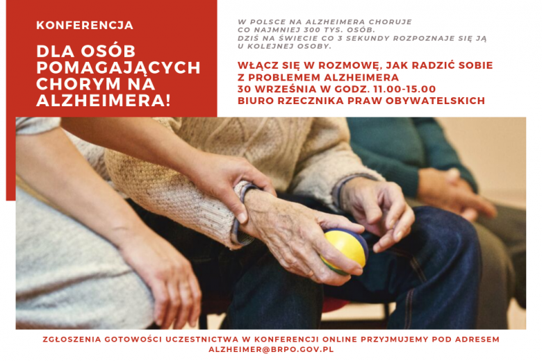 Zorganizuj 30 września 2019 r. w swojej bibliotece - wspólnie z Rzecznikiem Praw Obywatelskich - spotkanie dla osób pomagającym chorym na Alzheimera!